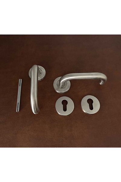 KOLDOOR Dora Hospital Type - Stainless Satin, Yale with Rosette, 2 Sets