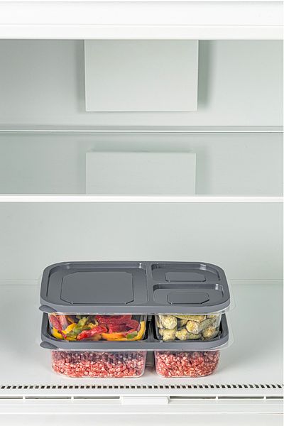 Vienev 1.15 Liter Anthracite 2-Piece 3-Compartment Rectangular Storage Container