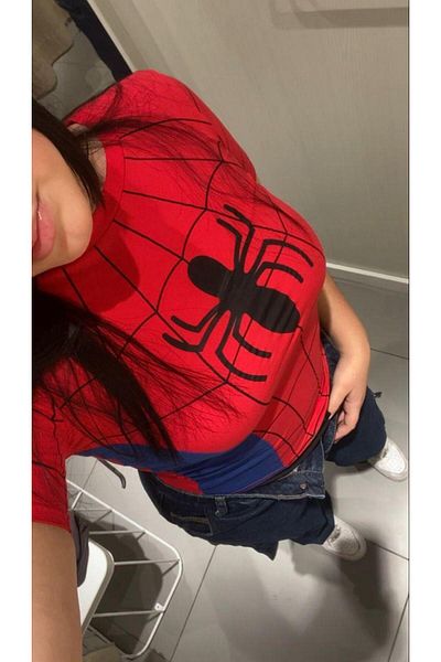 Touz Moda Y2k Red Spider Crop Top
