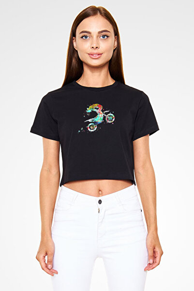 Darkhane Motor Sports Black Unisex Crop Top T-Shirt T-Shirt
