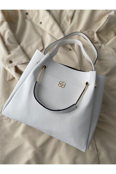 Zeynep Ceyda Koçak Geantă de umăr Bagg White pentru femei Lacoste Leather