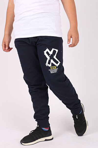 çiko kids Pantaloni de trening pentru băieți cu 2 fire cu imprimeu Win X