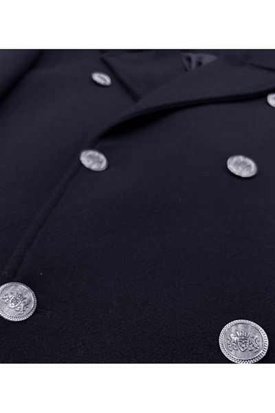 SÜVARİ Παλτό Süvari Navy Blue με διπλό ατσάλι με κουμπιά