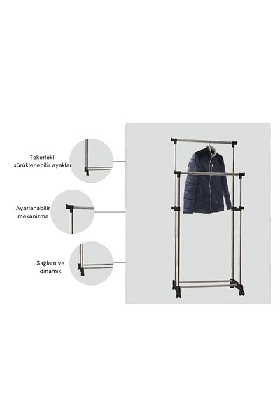 Lorin CHROME DOUBLE CONFECTION HANGER