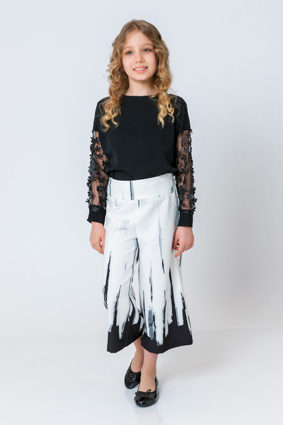 incity Girl's Transparent Floral Sleeve Blouse