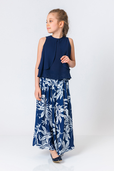 incity Girl's Layered Round Neck Sleeveless Blouse