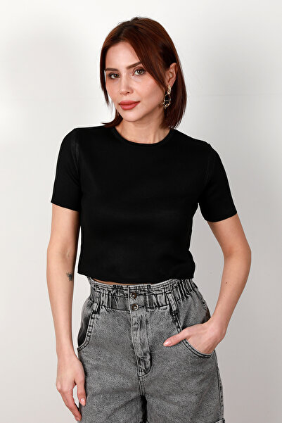 GİYSA Bluză de damă cu mânecă scurtă cu decolteu