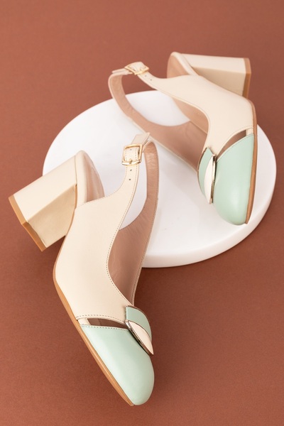 Gondol Hakiki Deri Toka Detaylı Şık Topuklu Ayakkabı Ast.6725