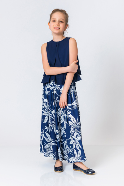 incity Girl's Layered Round Neck Sleeveless Blouse