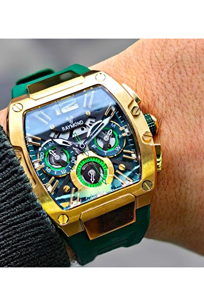 Raymond Green Silicone Men's Wristwatch