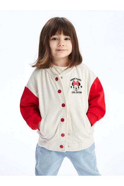 LC Waikiki Μακρυμάνικο κολάρο Minnie Mouse Baby Girl Bomber Jacket