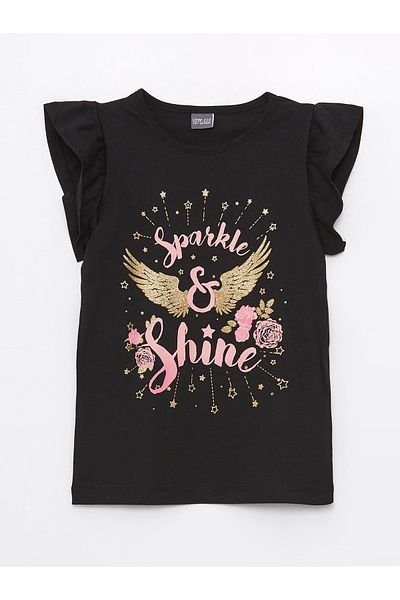 LC Waikiki Girl - Crew Neck Printed Short Sleeve T-Shirt