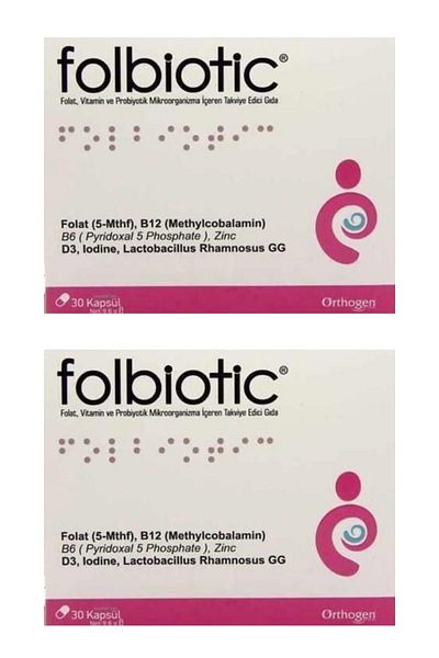 Orthogen Folbiotic Folic Acid - 30 Capsules x2