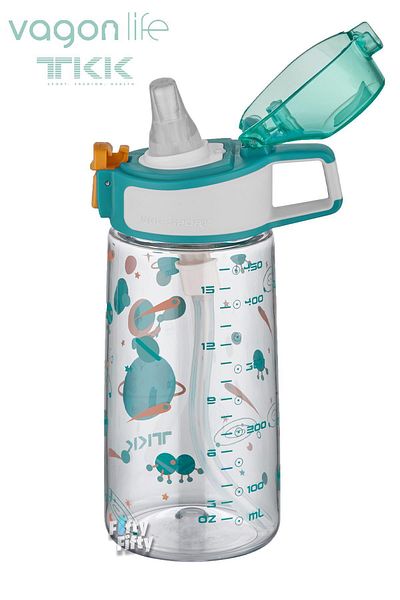 Vagonlife TKK 500 ML Patterned Thick Non-Bite Straw BPA Free Tritan Water Bottle FFTKK3002-500ML