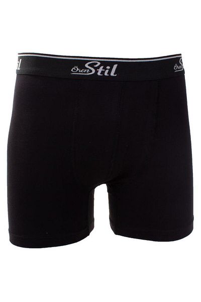 ÖREN STİL Ören Stil 44-8032 Μαύρο 4 Πακέτο Ανδρικά Βαμβακερά Lycra Boxer