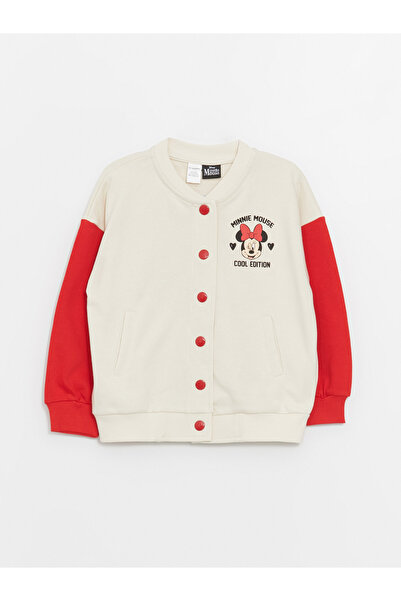 LC Waikiki Μακρυμάνικο κολάρο Minnie Mouse Baby Girl Bomber Jacket