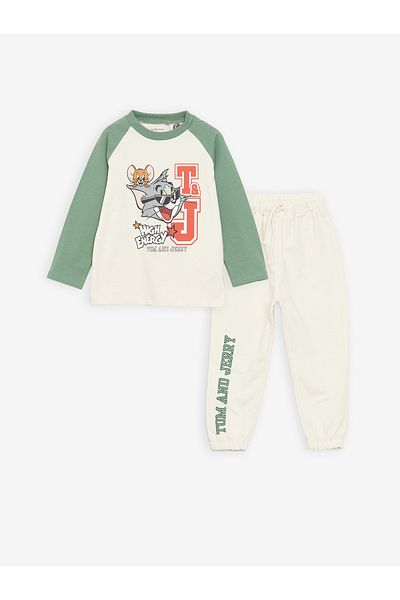 LC Waikiki Crew Neck Bugs Nyuszi nyomott kisfiú póló és melegítőnadrág 2 részes készlet