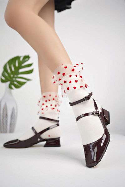 Tolgado TOLGADO Women's Closed Double Band Square Toe Short Heeled Shoes
