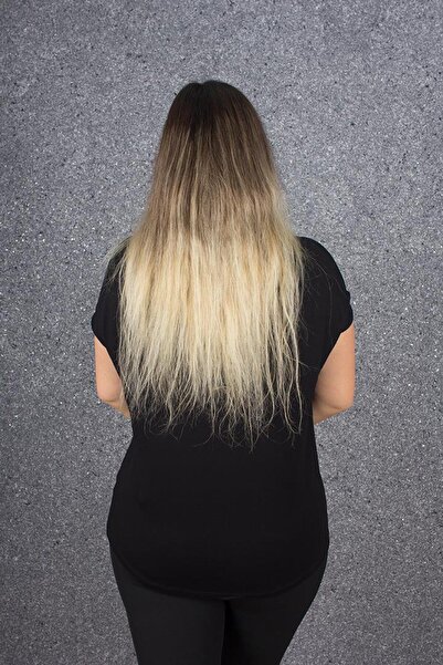 Truva XXL Μπλούζα με κέντημα με πέτρες με λεπτομέρεια γιακά και τσέπη σε μεγάλο μέγεθος, χρώμα B083