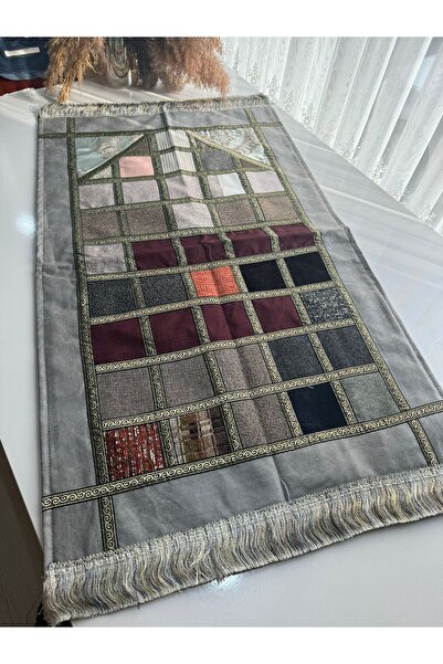 Kumru Çeyiz İPEK KADİFE NAKIŞLI SAÇAKLI 40 YAMA SECCADE NAMAZLIK 70 X 120