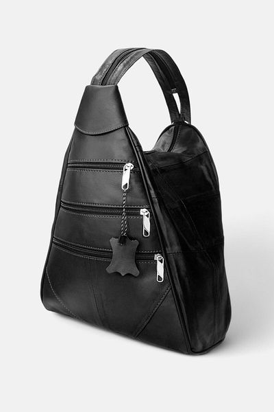 Lederax Genuine Leather Multi-Compartment Backpack and Shoulder Bag - Ld52