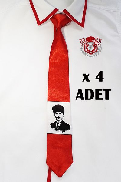GallanD Classic Turkey Flag 7-8 Years Patterned Satin Tied Unisex Special Day Satin Children's Tie