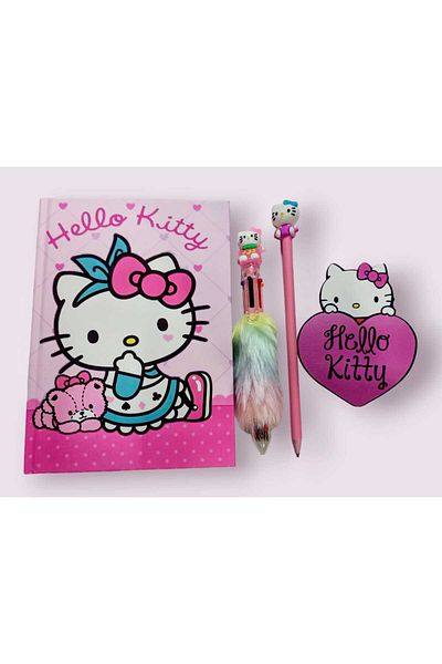 sevgi kırtasiye Hello Kitty Notebook Ballpoint Pen Pencil with Cup Pad Gift