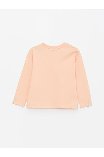 LC Waikiki Μακρυμάνικο μπλουζάκι για κορίτσια με στάμπα με λαιμόκοψη