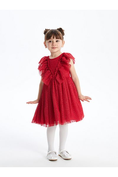 LC Waikiki Crew Neck Tulle Dress for Baby Girl