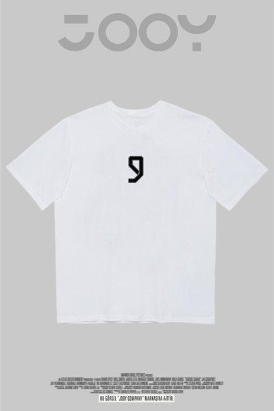 Jooy Company Μέγεθος 9 Τυπωμένο λευκό μπλουζάκι Oversize