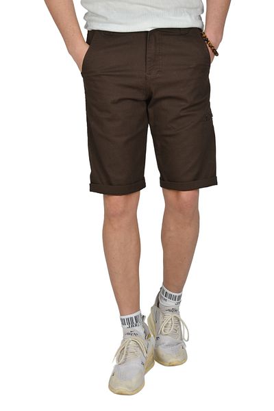DeepSEA Ανδρικό καφέ New Season με φερμουάρ Slim Fit Cargo σορτς Capri 2301613