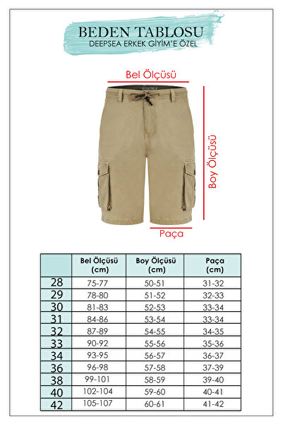 DeepSEA Erkek Yeşil Yeni Sezon Fermuarlı Slim Fit Kargo Şort Kapri 2301613