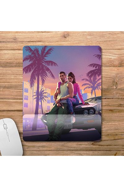 Pixxa Grand Theft Auto 6 GTA VI - موديل لوحة ماوس مع دعم للمعصم - 1