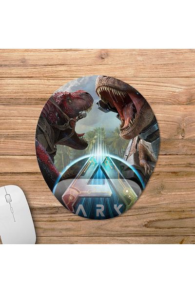Pixxa ARK: Survival Ascended - 3 نموذج لوحة ماوس بيضاوية لمسند المعصم