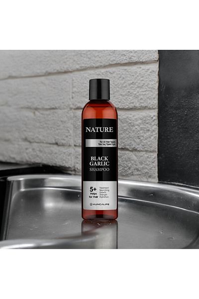 Huncalife Black Garlic Nature Shampoo - Black Garlic (350ml X2)
