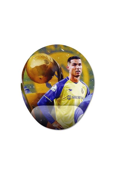 Pixxa كريستيانو رونالدو - موديل لوحة ماوس Al Nassr FC - مجموعة من 3 قطع بيضاوية مدعومة