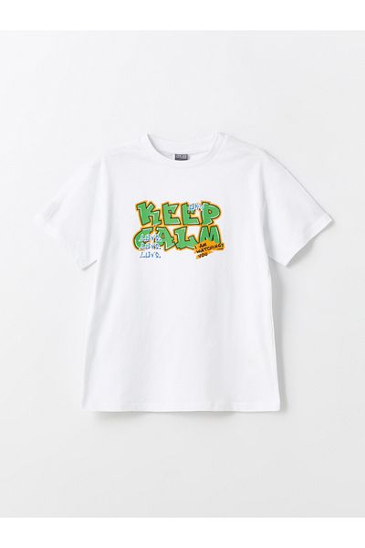LC Waikiki Chlapecké tričko s krátkým rukávem s potiskem Crew Neck