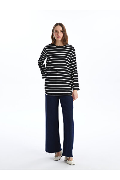 LC Waikiki Csíkos nyakú, hosszú ujjú, túlméretezett női tunika