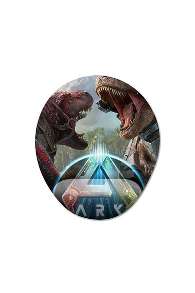 Pixxa ARK: Survival Ascended - 3 نموذج لوحة ماوس بيضاوية لمسند المعصم