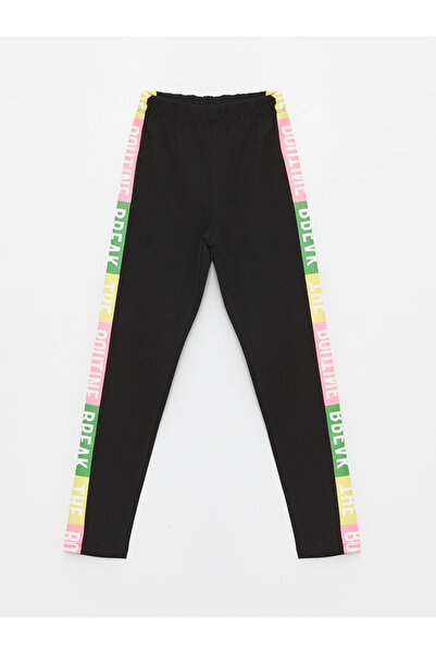 LC Waikiki Długie rajstopy dziewczęce z nadrukiem i elastyczną talią