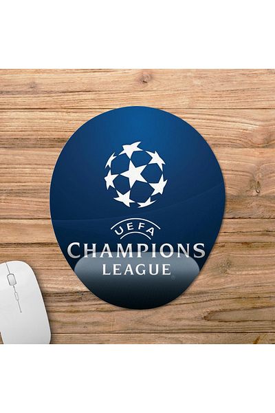 Pixxa نموذج لوحة ماوس لدعم المعصم من دوري أبطال أوروبا - دوري أوروبا 3 بيضاوي