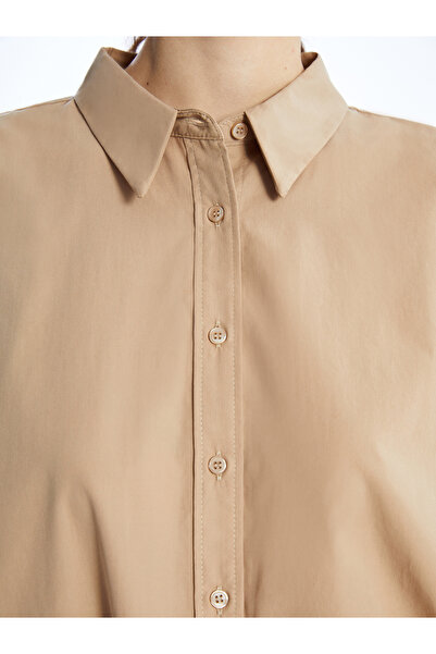 LC Waikiki Dámská tunika s dlouhým rukávem z popelínové tkaniny