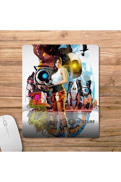 Pixxa لوحة ماوس مع مسند للمعصم من Portal 2 - موديل 2