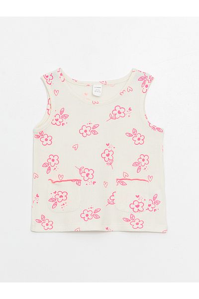 LC Waikiki LCW Baby - Floral Patterned Crew Neck Undershirt for Baby Girl