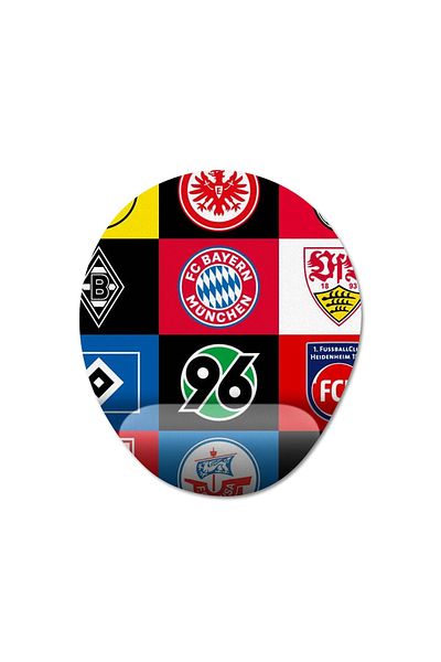 Pixxa لوحة ماوس لدعم المعصم من الدوري الألماني لكرة القدم من Bundesliga - موديل 1 بيضاوي
