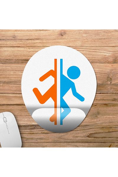 Pixxa لوحة ماوس Portal 2 - موديل 4 بيضاوي مع مسند للمعصم