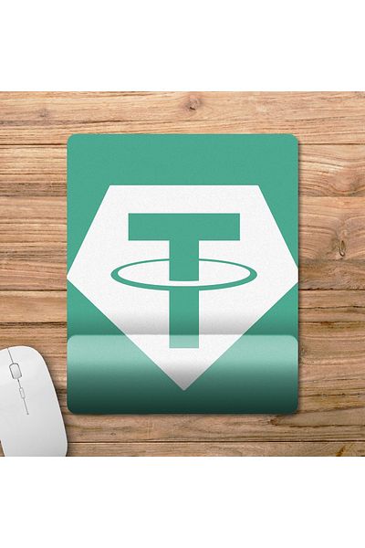 Pixxa محفظة تشفير Tether Coin - لوحة ماوس مع دعم للمعصم موديل 2