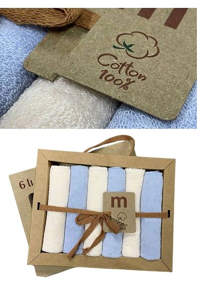 Minisse 6 Pack Towel Mouth Wipes 100% Natural Cotton