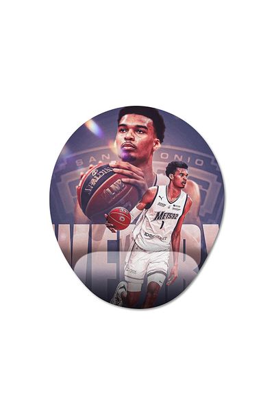Pixxa فيكتور Wembanyama - موديل لوحة الماوس لدعم المعصم NBA - 2 بيضاوي