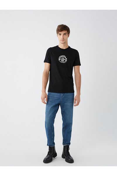 LC Waikiki Printed Men's T-Shirt - Crew Neck, Short Sleeve